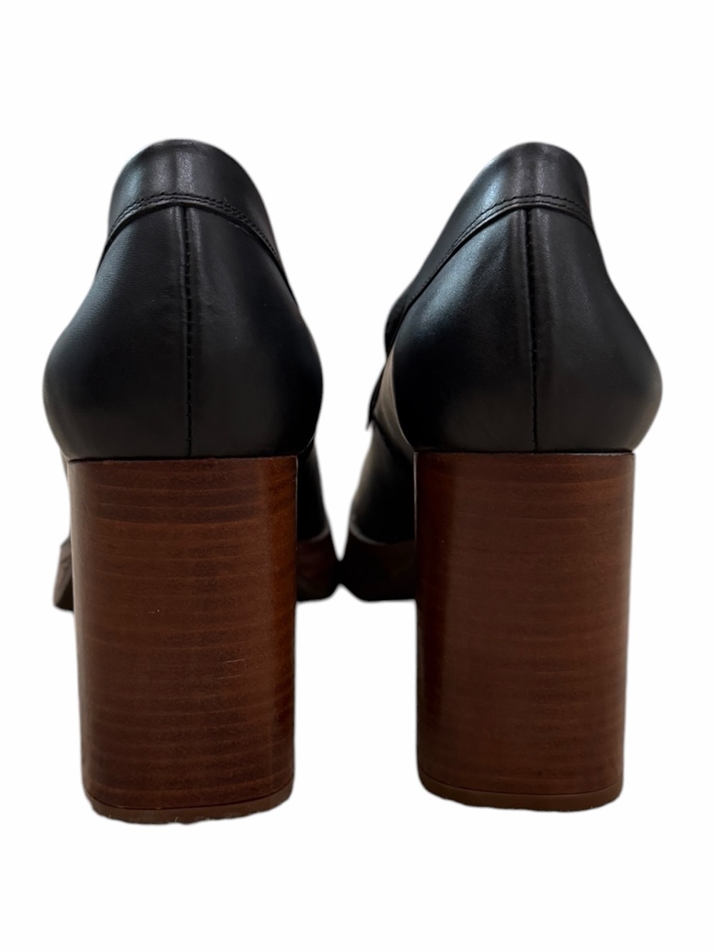 ALOHAS Busy Black Vegan Leather High-Heeled Loafers - Picture 4 of 9